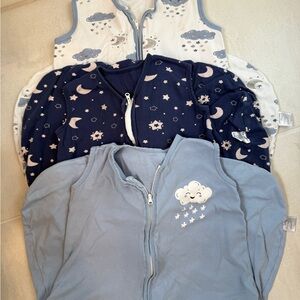 Kids Pajamas Sleep Sacks - Navy, Light Blue, White